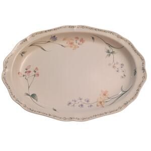 Noritake Gala Cuisine AMERICAN FLOWERS Pattern 14" Oval Serving Platter Japan